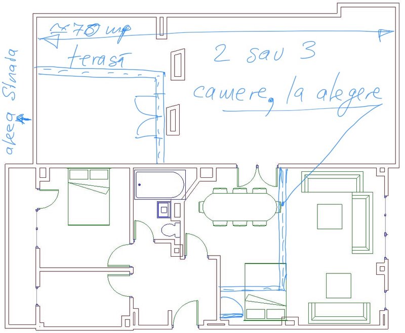 Colentina pasaj, apartament cu terasa